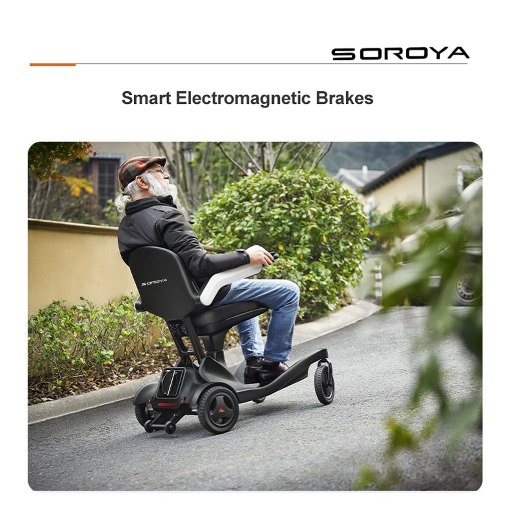 SOROYA Foldable Electric Wheelchair for Seniors – Lightweight Portable Mobility Scooter with 20Ah Lithium Battery, Long Range, Dual Motor, Travel-Friendly