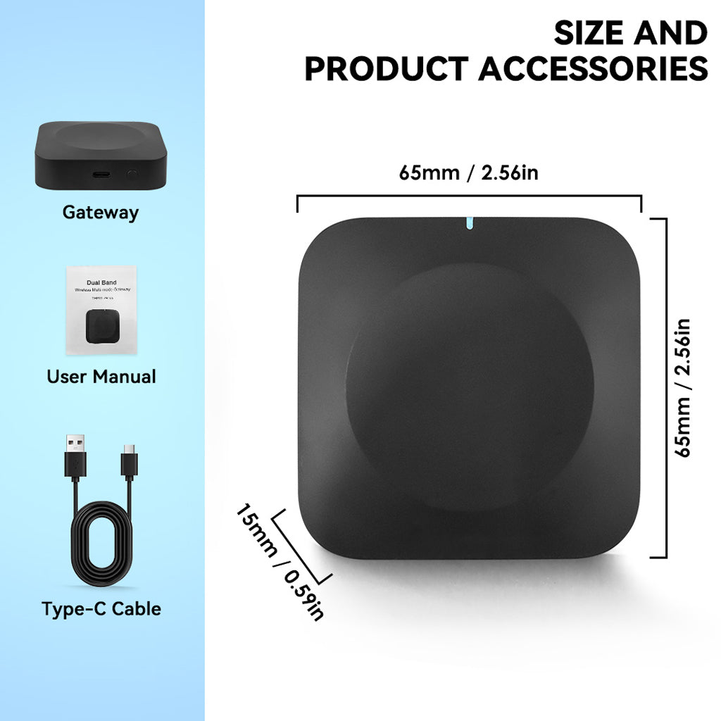 Professional Dual Band Zigbee & Bluetooth Multi-Mode Gateway | Tuya Smart Home Hub, 2.4G/5G WiFi, Up to 128 Devices Support, Local Control, Long Range 40m Coverage