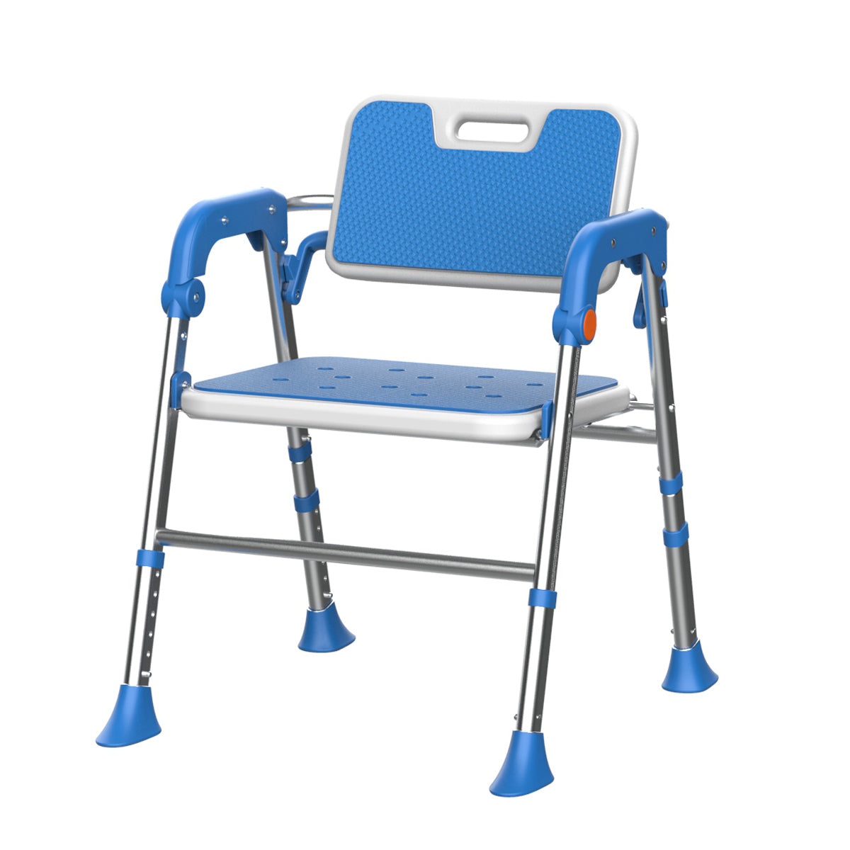SOROYA Shower Chair for Seniors – Heavy Duty Bath Seat with Back & Arms, Adjustable Height, Non-Slip Aluminum Shower Stool