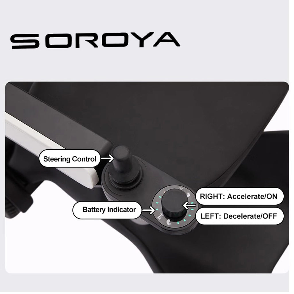 SOROYA Foldable Electric Wheelchair for Seniors – Lightweight Portable Mobility Scooter with 20Ah Lithium Battery, Long Range, Dual Motor, Travel-Friendly