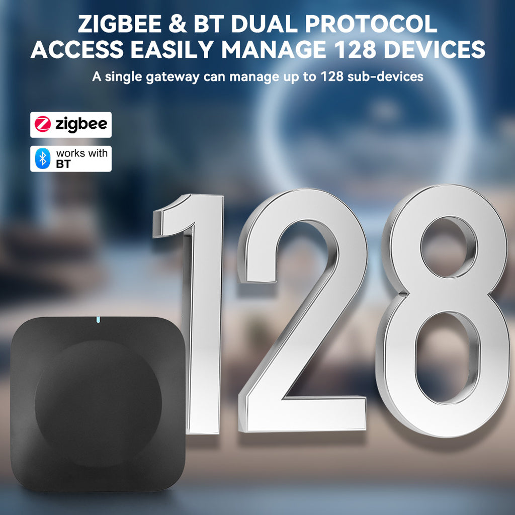 Professional Dual Band Zigbee & Bluetooth Multi-Mode Gateway | Tuya Smart Home Hub, 2.4G/5G WiFi, Up to 128 Devices Support, Local Control, Long Range 40m Coverage