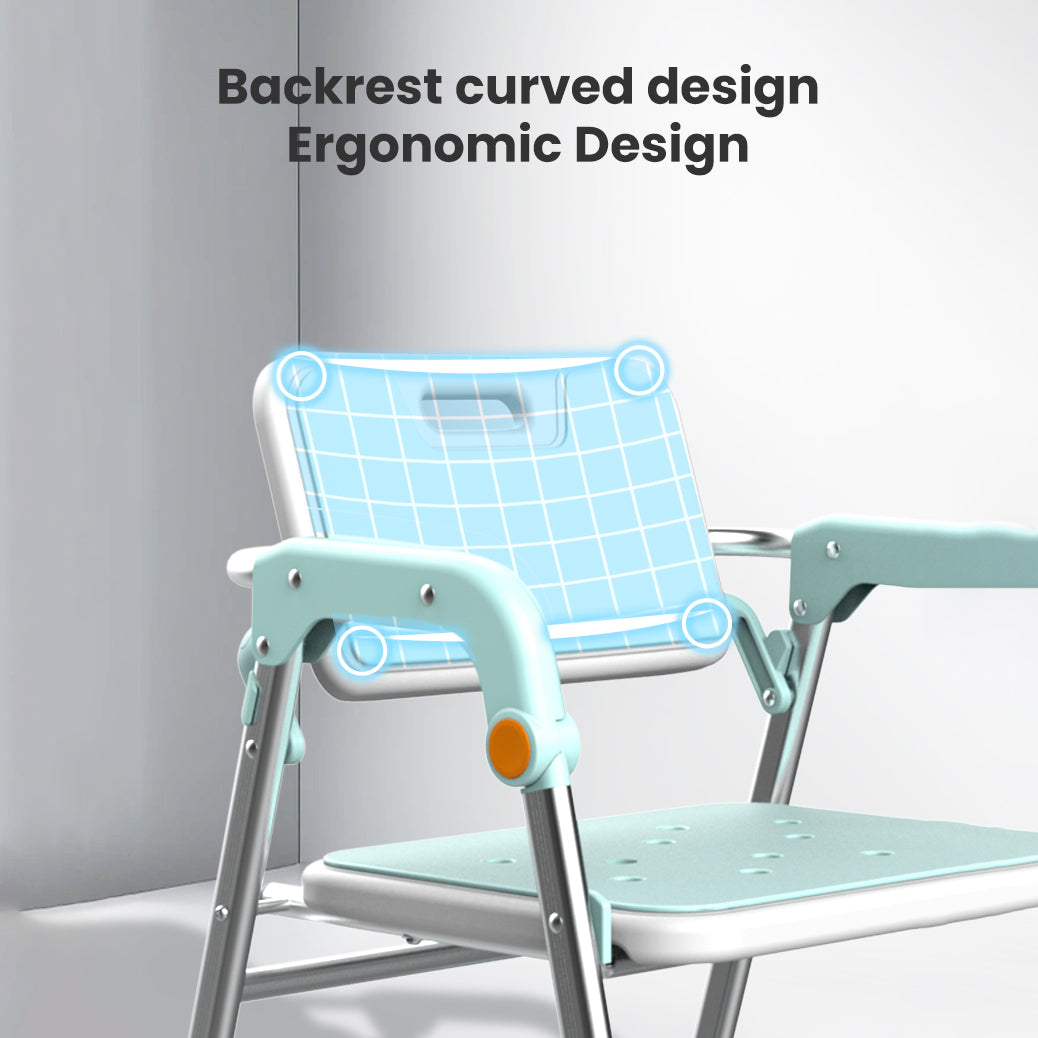 SOROYA Shower Chair for Seniors – Heavy Duty Bath Seat with Back & Arms, Adjustable Height, Non-Slip Aluminum Shower Stool